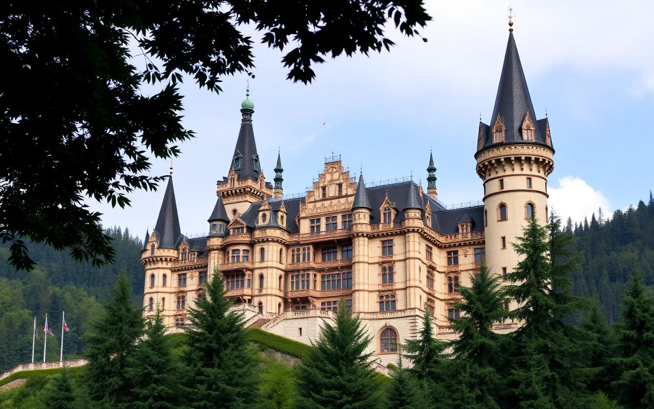 Castillo Peleș en Sinaia, neogótico bávaro