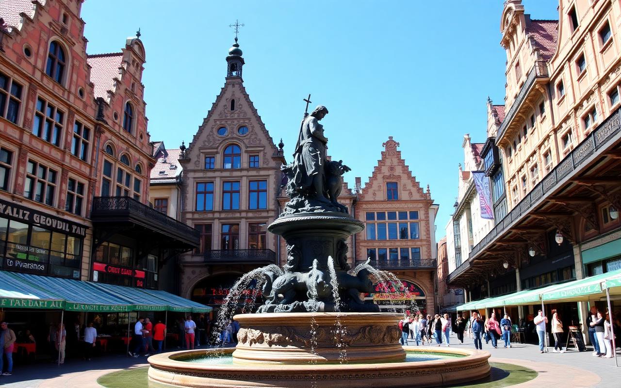Długi Targ con la fuente de Neptuno en Gdańsk