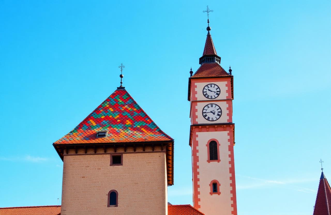 Torre del Reloj de Sighisoara con su tejado de azulejos de colores
