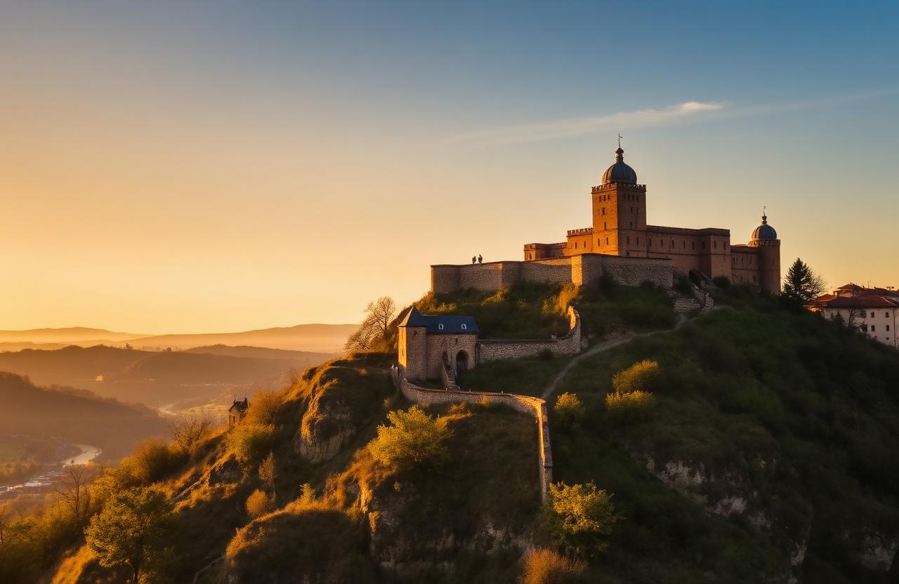 Fortaleza de Tsarevets sobre la colina en Veliko Tarnovo