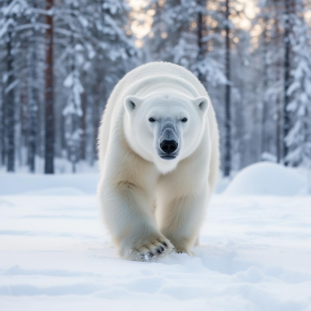 Oso polar en el zoológico Ranua, Finlandia